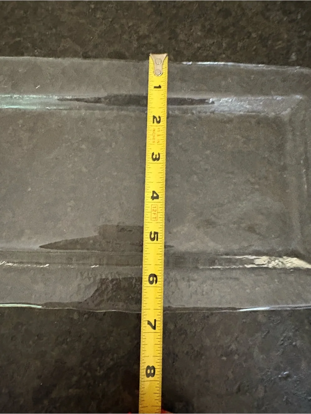 Crate and Barrel Orion Rectangular Platter Textured Glass